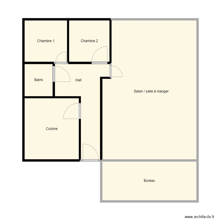 Plan appartement Christiane Schmutz. Plan de 7 pièces et 71 m2