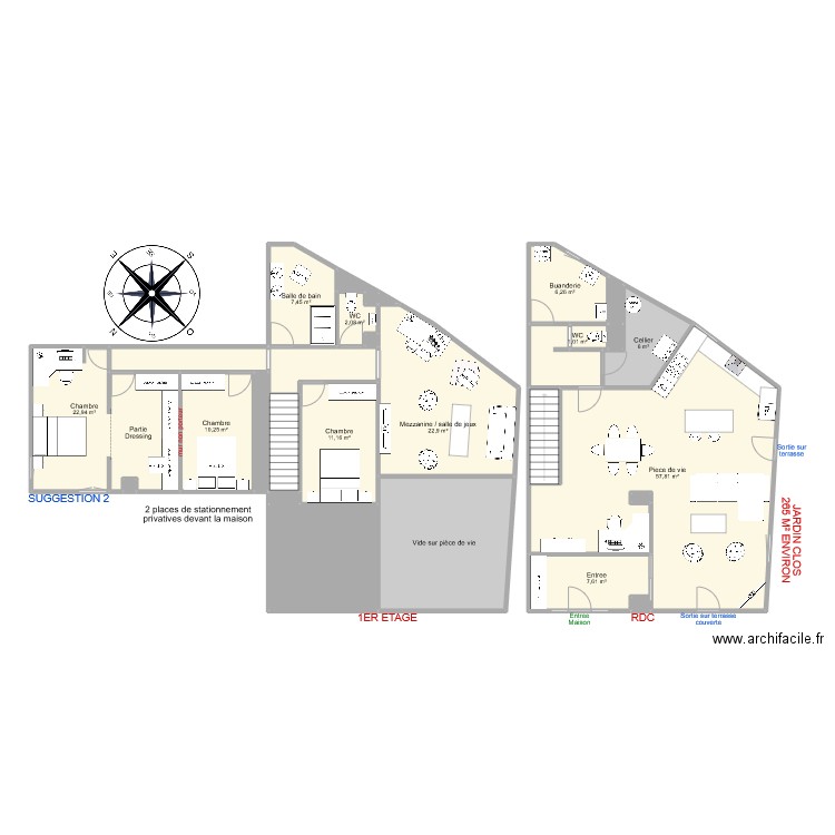 PARISOT NOMEXY. Plan de 148 pièces et 1072 m2