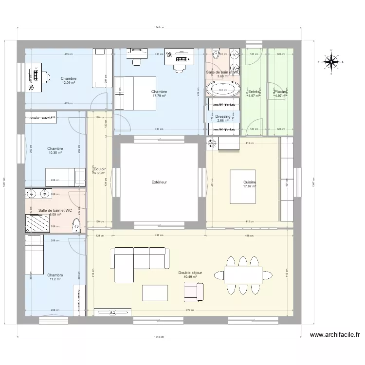 maison carré. Plan de maison carré. Plan de