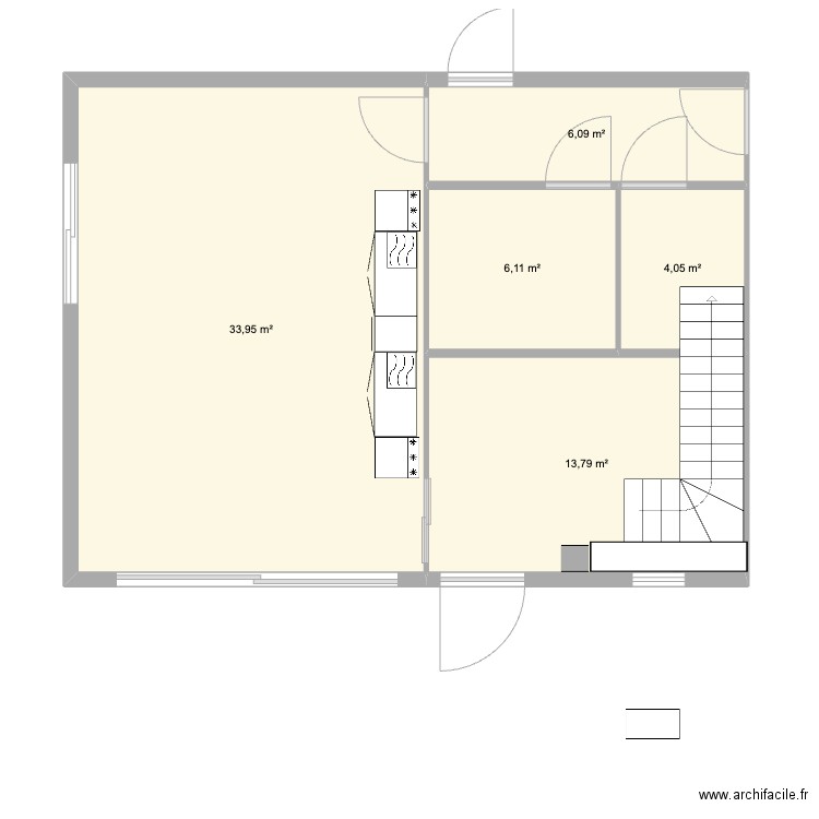 IDZIA RDC. Plan de 5 pièces et 64 m2