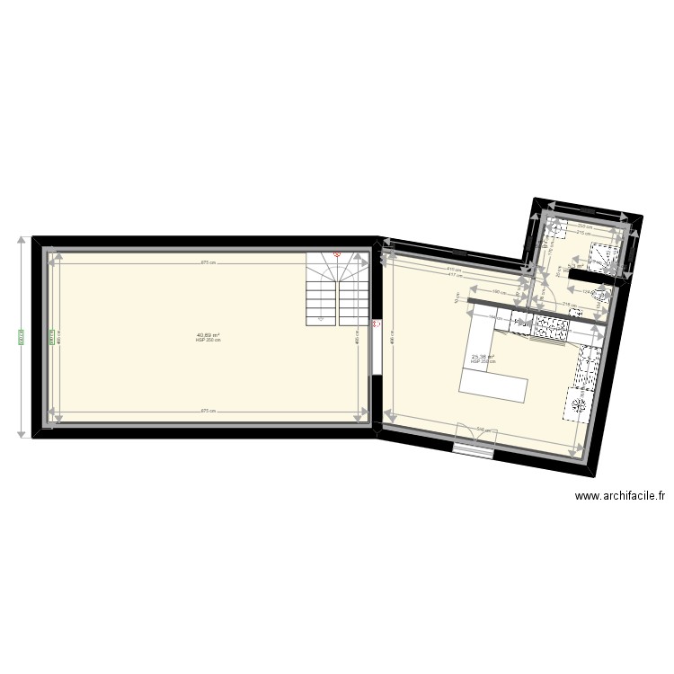 Maison v5. Plan de 22 pièces et 290 m2