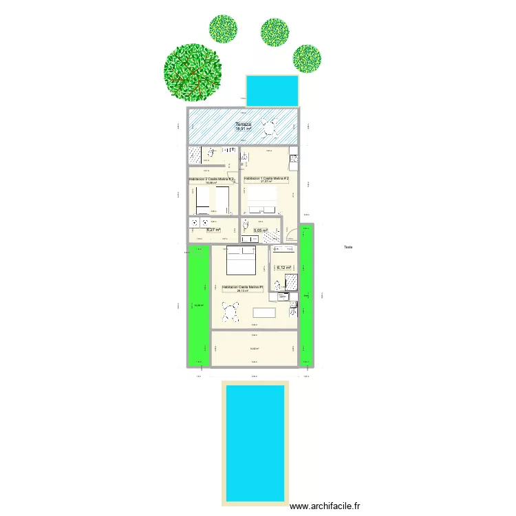 cabinas Melina. Plan de 