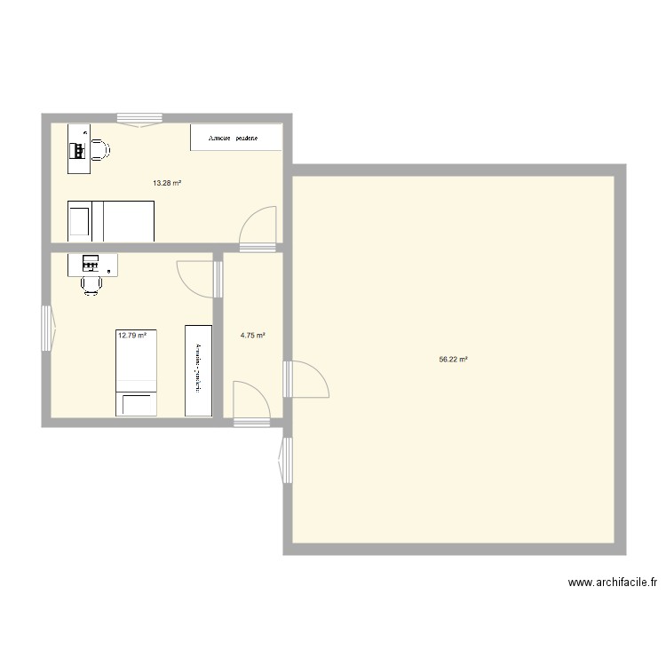 Plans projet chambres V2. Plan de 0 pièce et 0 m2
