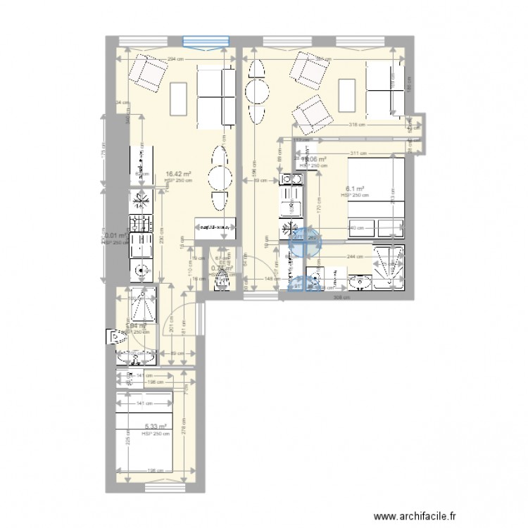 st denis 2 studios 5. Plan de 0 pièce et 0 m2