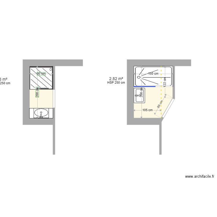 salle deau rdc Allirol rivier 38 villette de V. Plan de 0 pièce et 0 m2