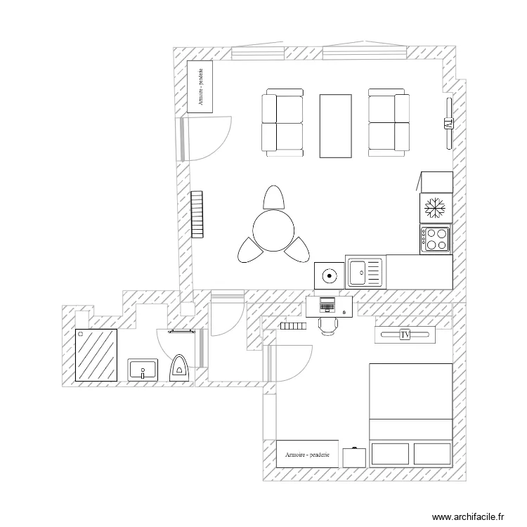 Salon Horloge. Plan de 