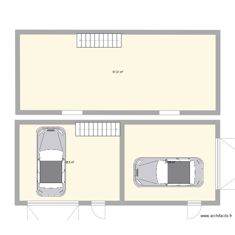 GaragegrenierJacques. Plan de 3 pièces et 102 m2