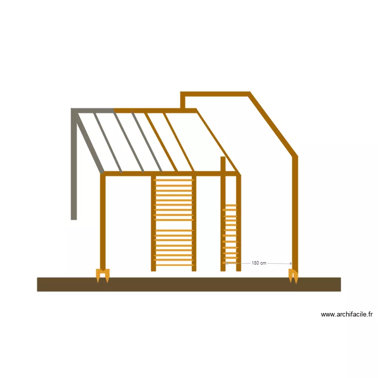 pergola deux niveaux claustras inegaux. Plan de pergola deux niveaux claustras inegaux. Plan de