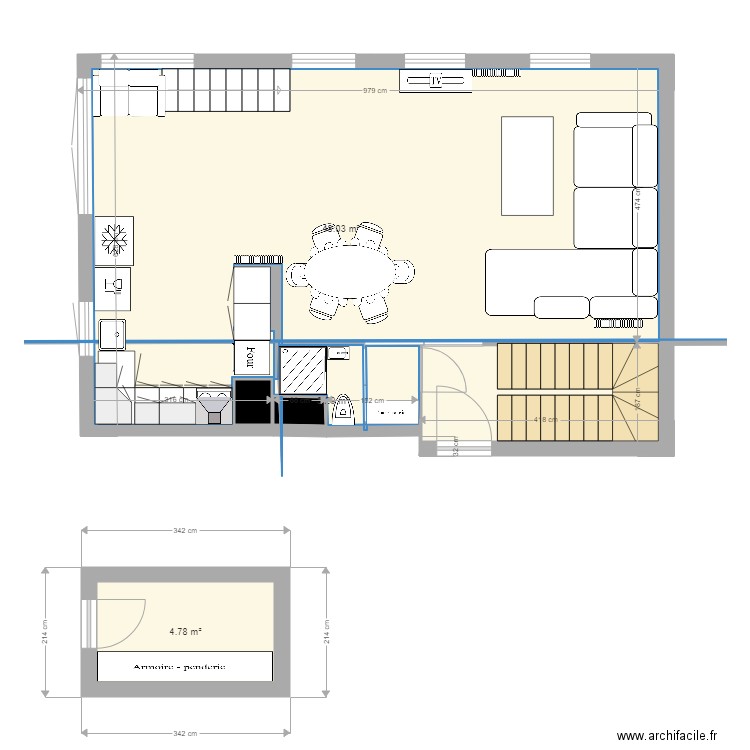 Pantin variante salon agrandi avril 2018 3 ovale. Plan de 0 pièce et 0 m2