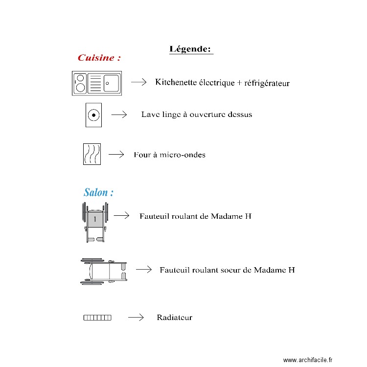 Légende. Plan de 0 pièce et 0 m2