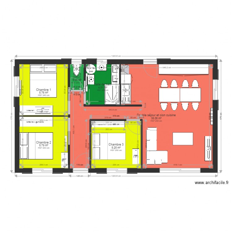 Chalet  3 chambres. Plan de 0 pièce et 0 m2