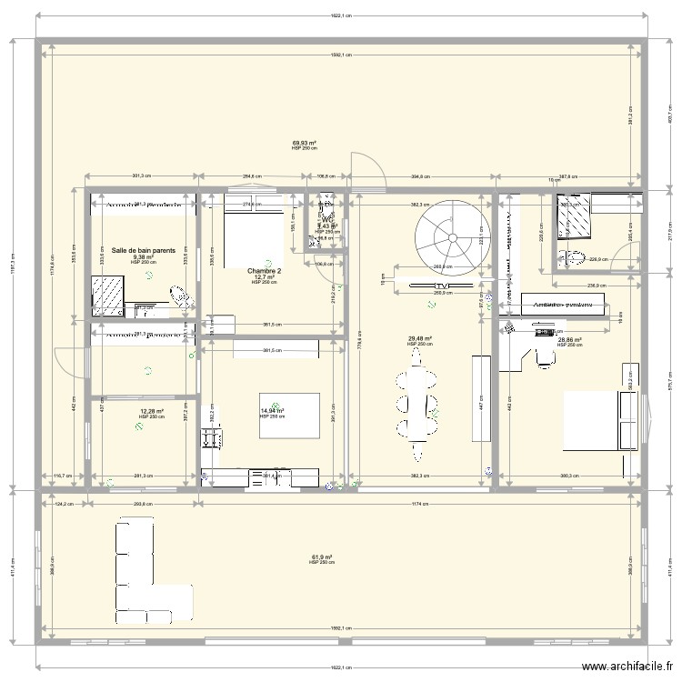 maison PK11 rénov finale dressing1. Plan de 9 pièces et 241 m2