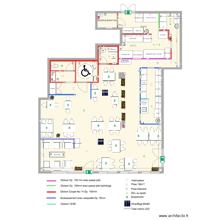 Cuisine 6 complet. Plan de 0 pièce et 0 m2