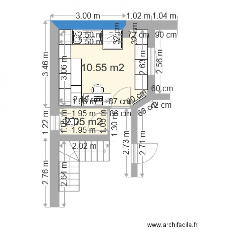 Studio Douche 8. Plan de 0 pièce et 0 m2