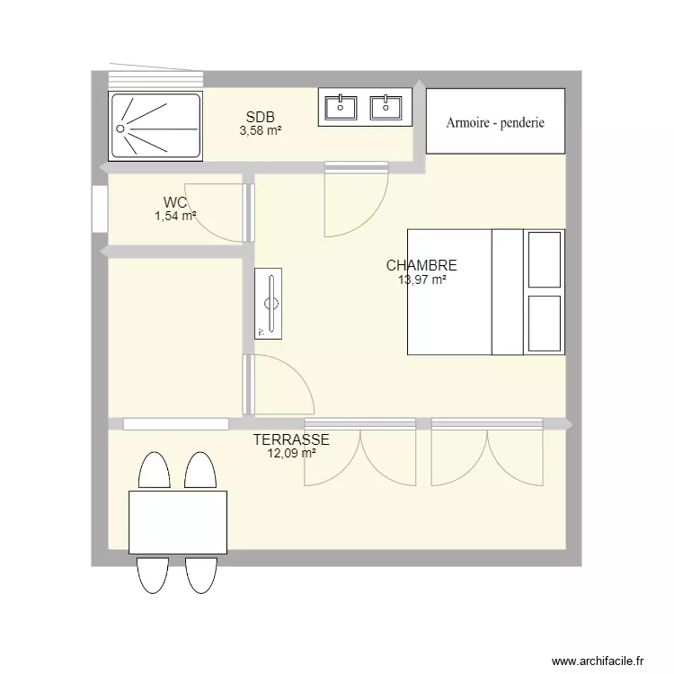 BUNGALOW 2 PAX. Plan de 