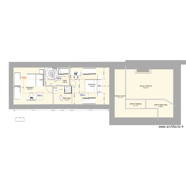 Bourg 19. Plan de 33 pièces et 341 m2