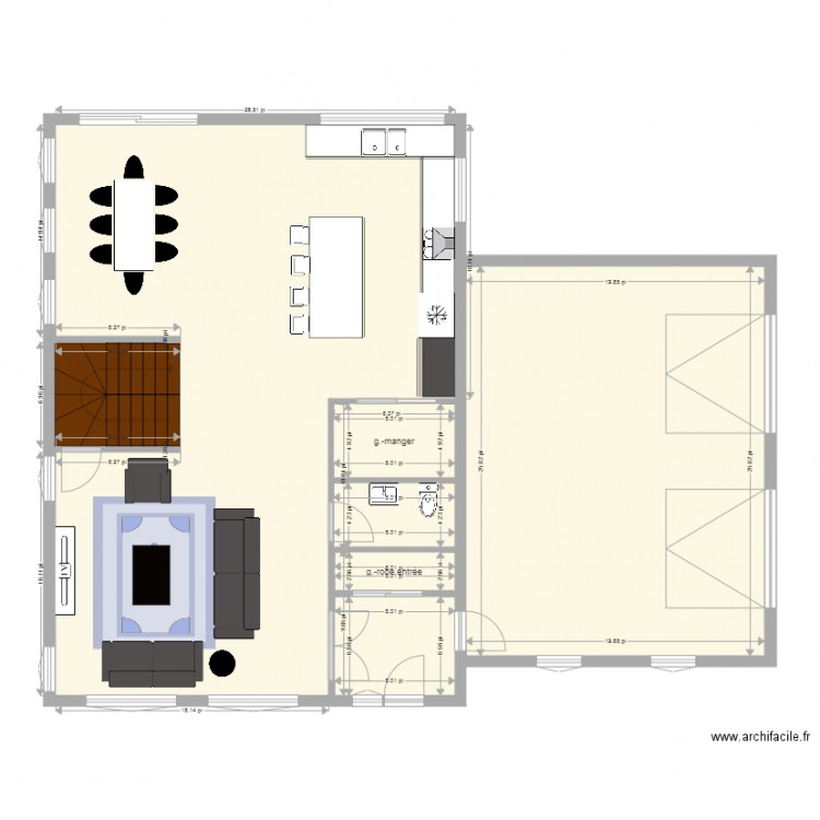 maison garage double 2 étages. Plan de 0 pièce et 0 m2