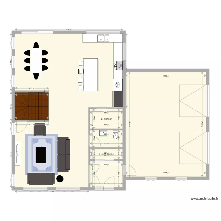 maison garage double 2 &eacute;tages. Plan de 