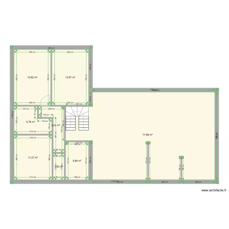 Maison en L. Plan de 