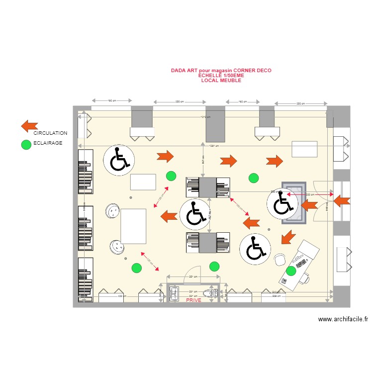 boutique CORNER DECO pour DADA ART MEUBLE. Plan de 0 pièce et 0 m2