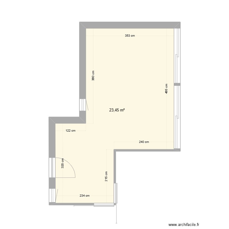 FLORAMY PLAN SEJOUR. Plan de 1 pièce et 23 m2