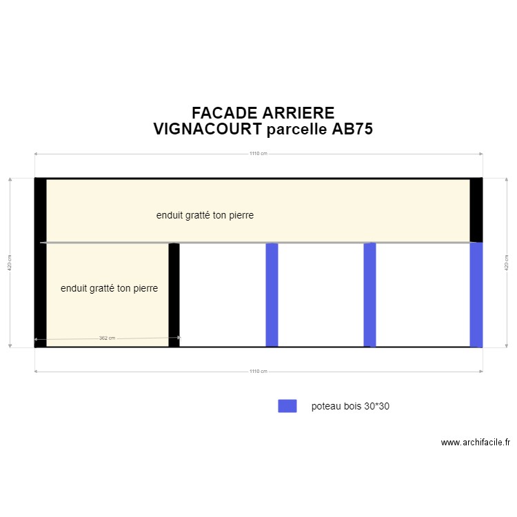 facade arriere vignacourt . Plan de 0 pièce et 0 m2