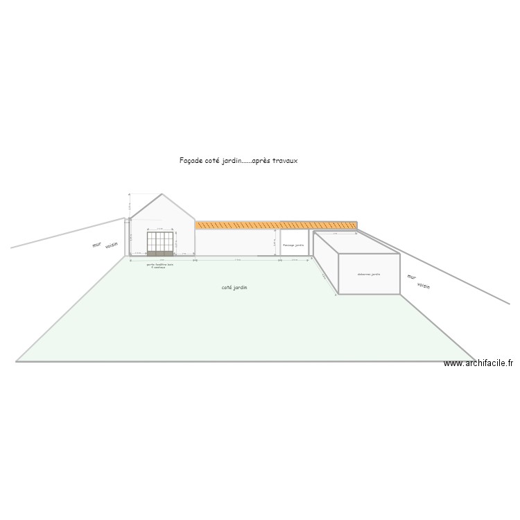 Façade après travaux . Plan de 10 pièces et 392 m2