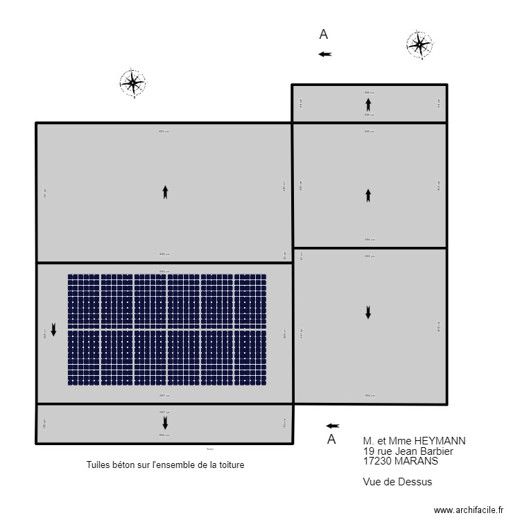 Vue de dessus actuelle. Plan de 6 pièces et 196 m2