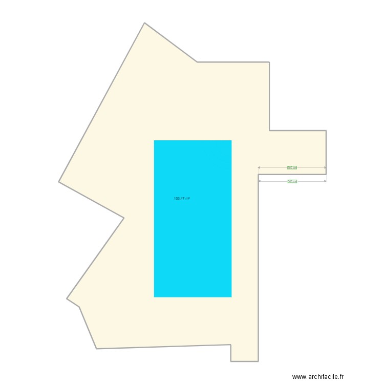 Terrasse piscine 2. Plan de 1 pièce et 103 m2