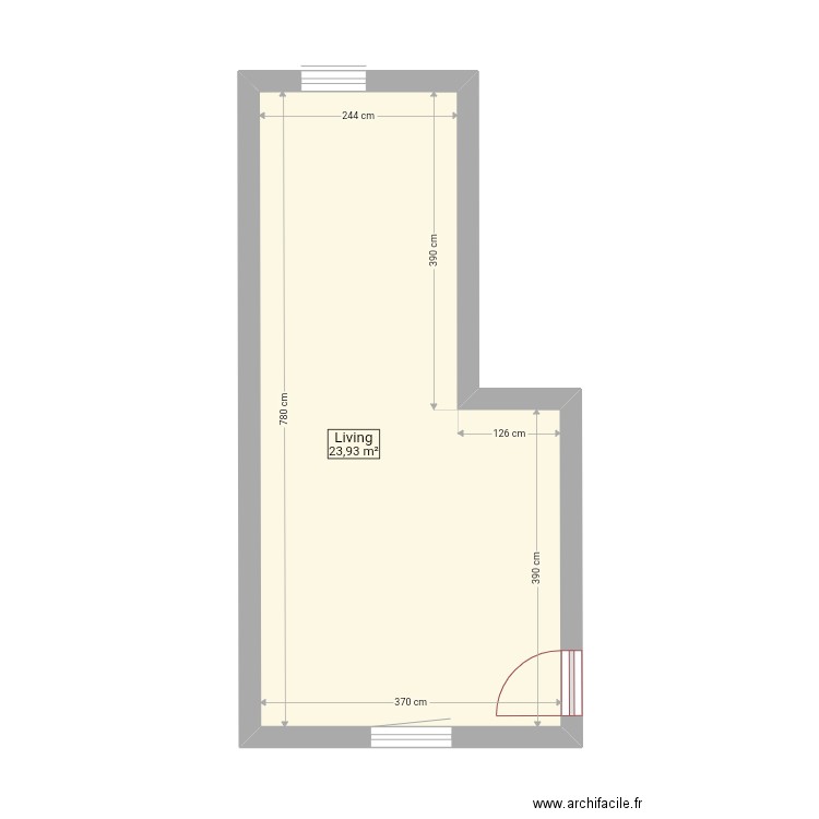 Test maison . Plan de 1 pièce et 24 m2