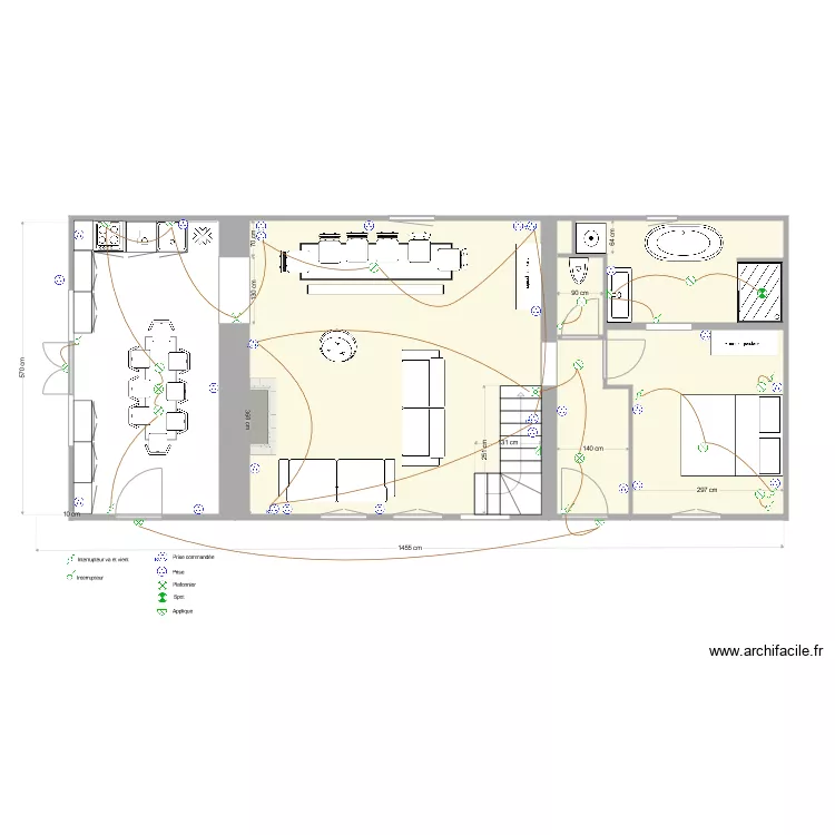 La Poupeliniere RDC 6 electricit&eacute;. Plan de 