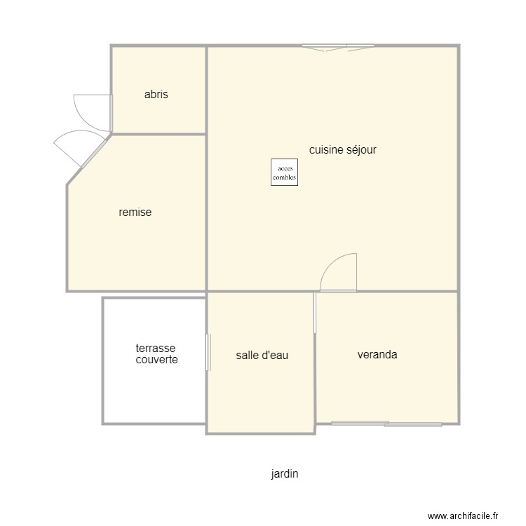 joussemet am 1168. Plan de 6 pièces et 64 m2