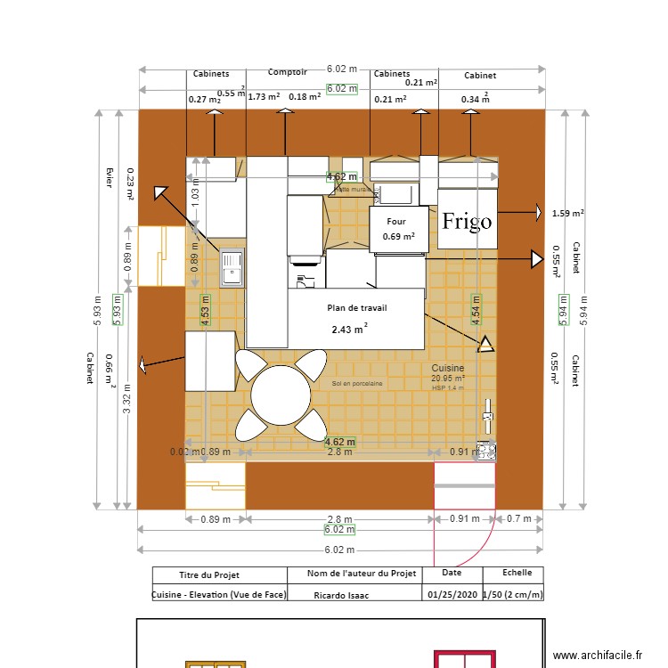 PLAN   CUISINE VUE DE FACE ELEVATION 10. Plan de 0 pièce et 0 m2