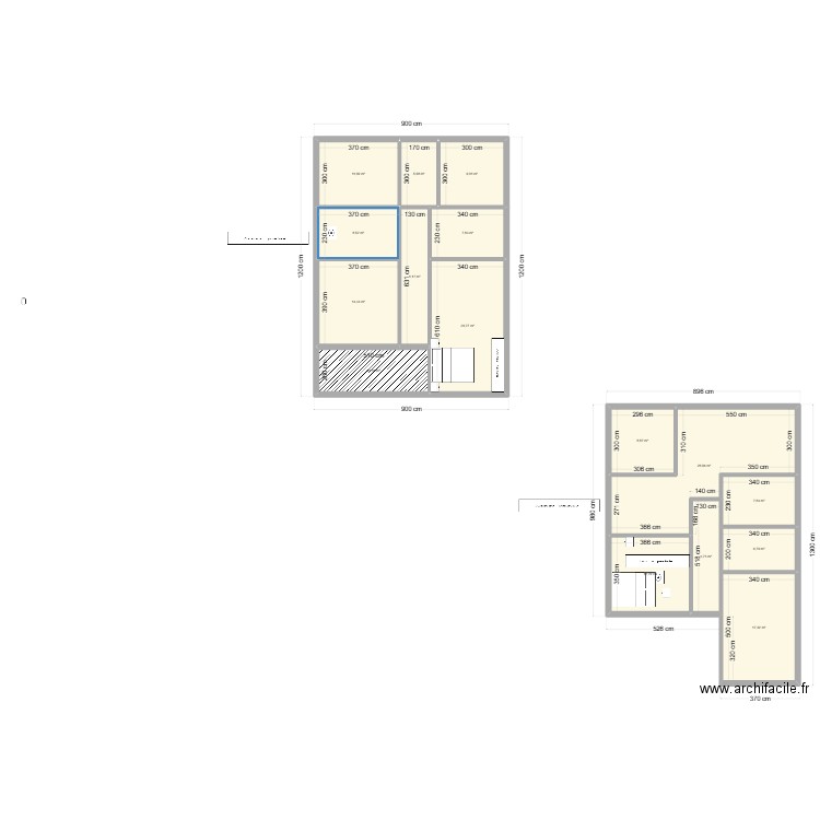 333. Plan de 7 pièces et 96 m2