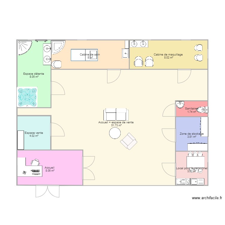 institut. Plan de 0 pièce et 0 m2