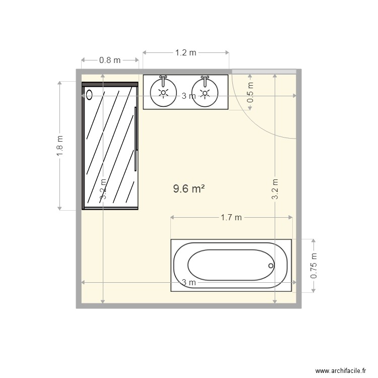 M PIETKIEWSZKI. Plan de 1 pièce et 10 m2