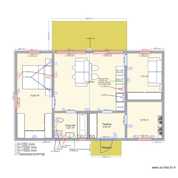 60 2.2 Остров Роз. Plan de 0 pièce et 0 m2