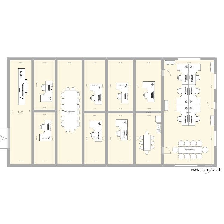 bureau etat 2. Plan de 10 pièces et 273 m2