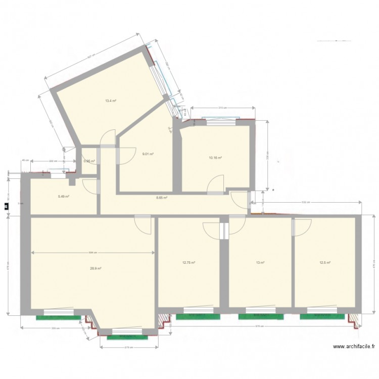 base cotée Jaures projet. Plan de 0 pièce et 0 m2