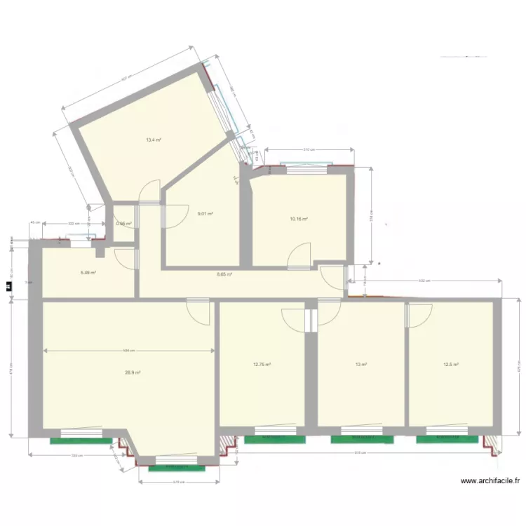 base cot&eacute;e Jaures projet. Plan de 