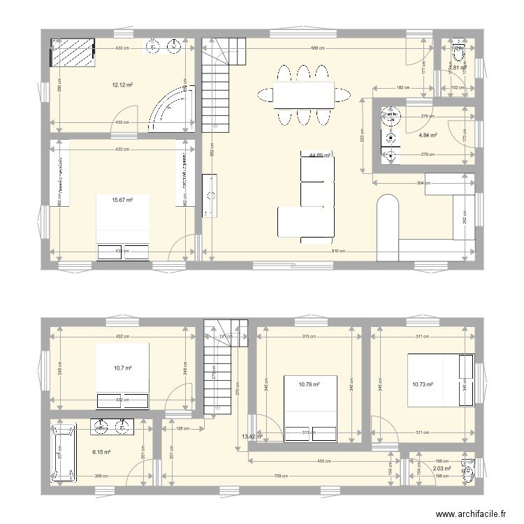 4 chambres étage. Plan de 0 pièce et 0 m2