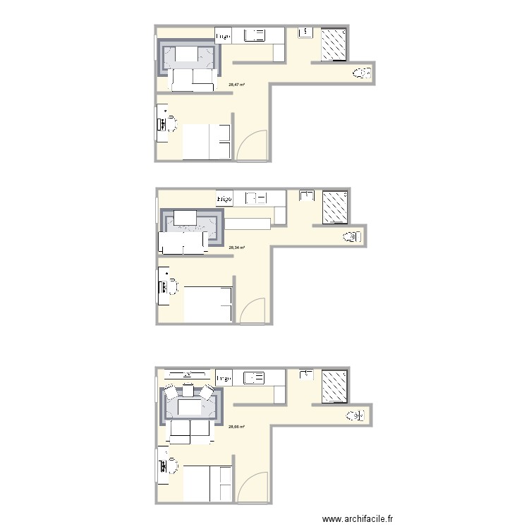 Appartement amenagement. Plan de 3 pièces et 85 m2