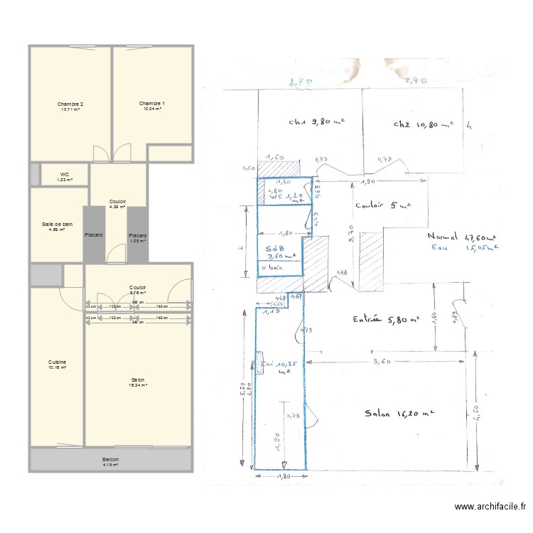 Appt  lecour avt tvx V01. Plan de 0 pièce et 0 m2