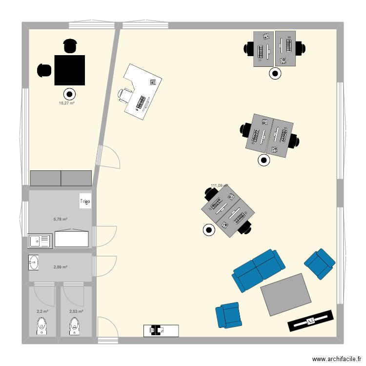 MEZZ3. Plan de 6 pièces et 143 m2