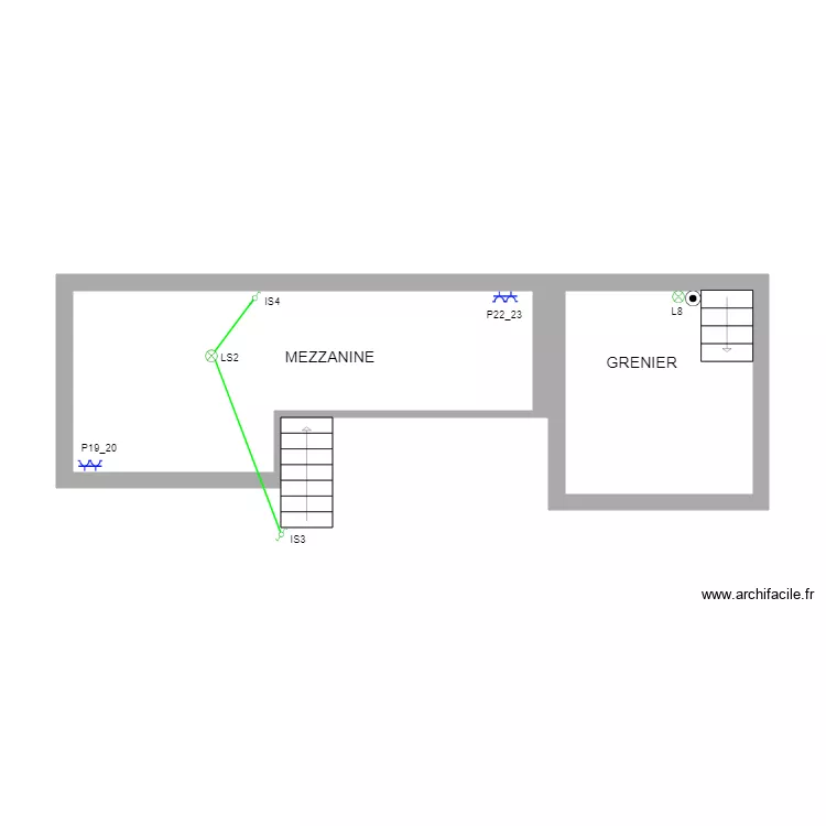 mezzanine et grenier. Plan de mezzanine et grenier. Plan de