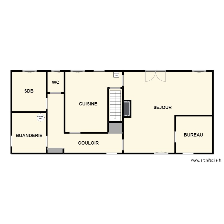 LEBLANC RDC PLOMB. Plan de 6 pièces et 125 m2