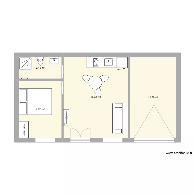 D&eacute;pendance maison. Plan de 