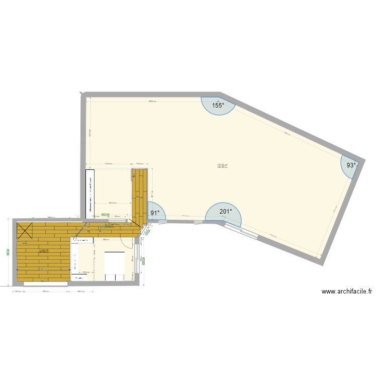 NOUVEL COTE 26janvier. Plan de 3 pièces et 174 m2