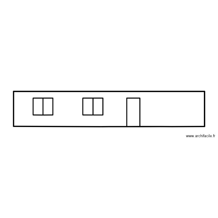 Plan facade 2. Plan de 6 pièces et 39 m2