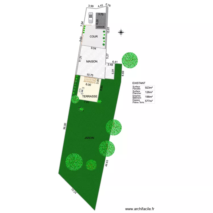 Plan de masse_AVP. Plan de 3  et 856 m²